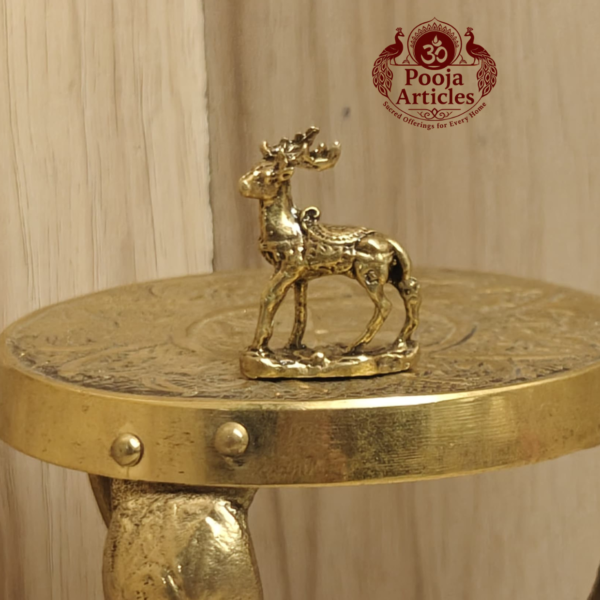 Miniature Brass Deer Statue 1.1 Inch