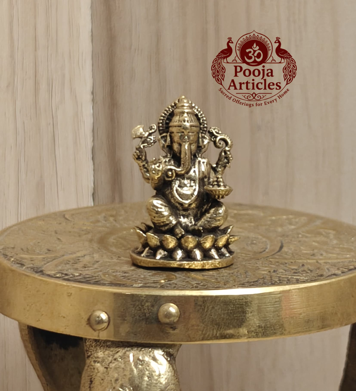 Miniature Brass Ganesh Idol 1.2 Inch Miniature Brass Ganesh Idol 1.2 Inch