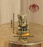 Miniature Brass Ganesha Idol 1.1 Inch - Image 2