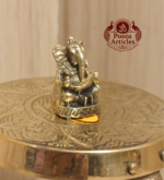 Miniature Brass Ganesha Idol 1.1 Inch - Image 3