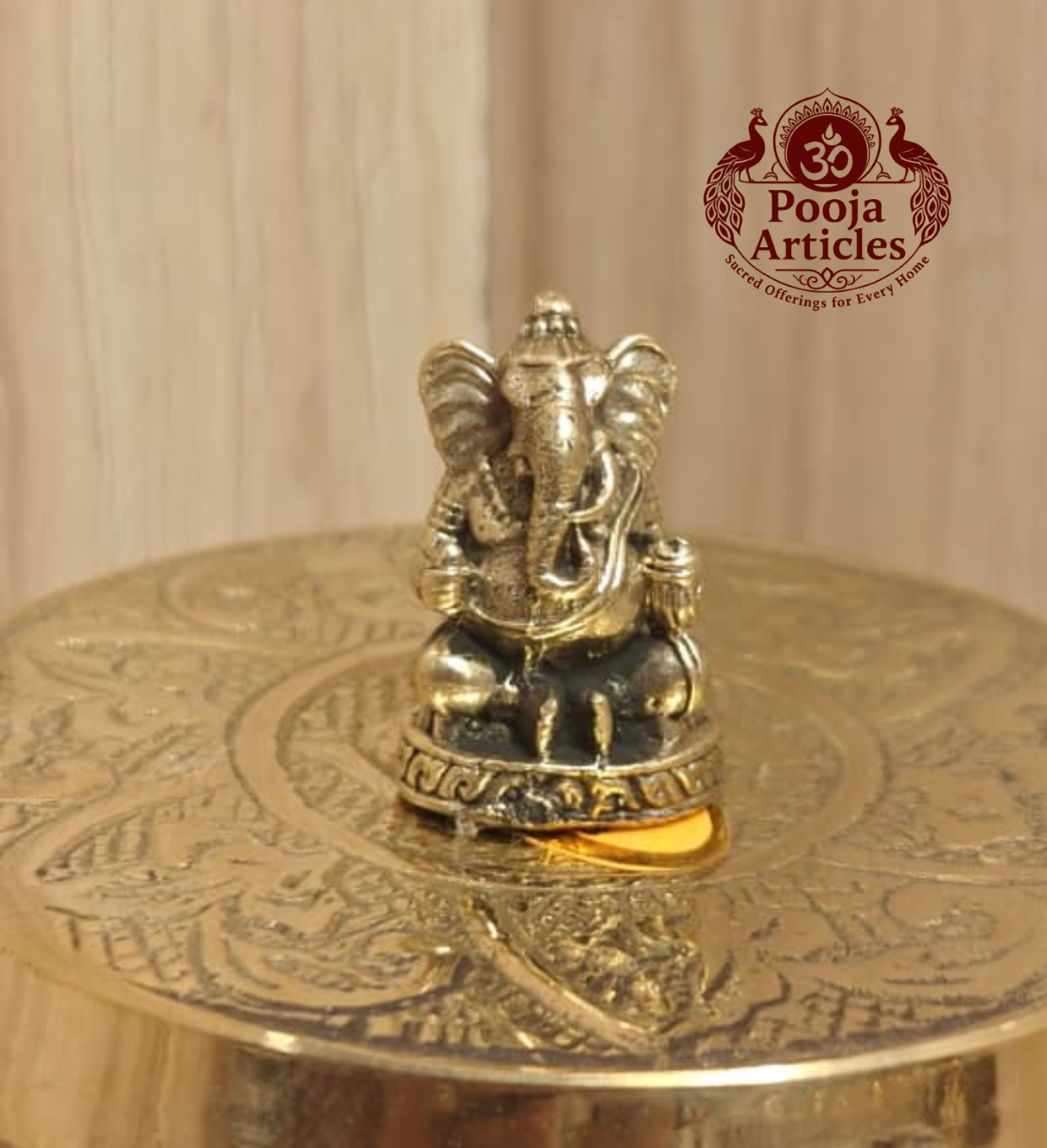 Miniature Brass Ganesha Idol 1.1 Inch Miniature Brass Ganesha Idol 1.1 Inch