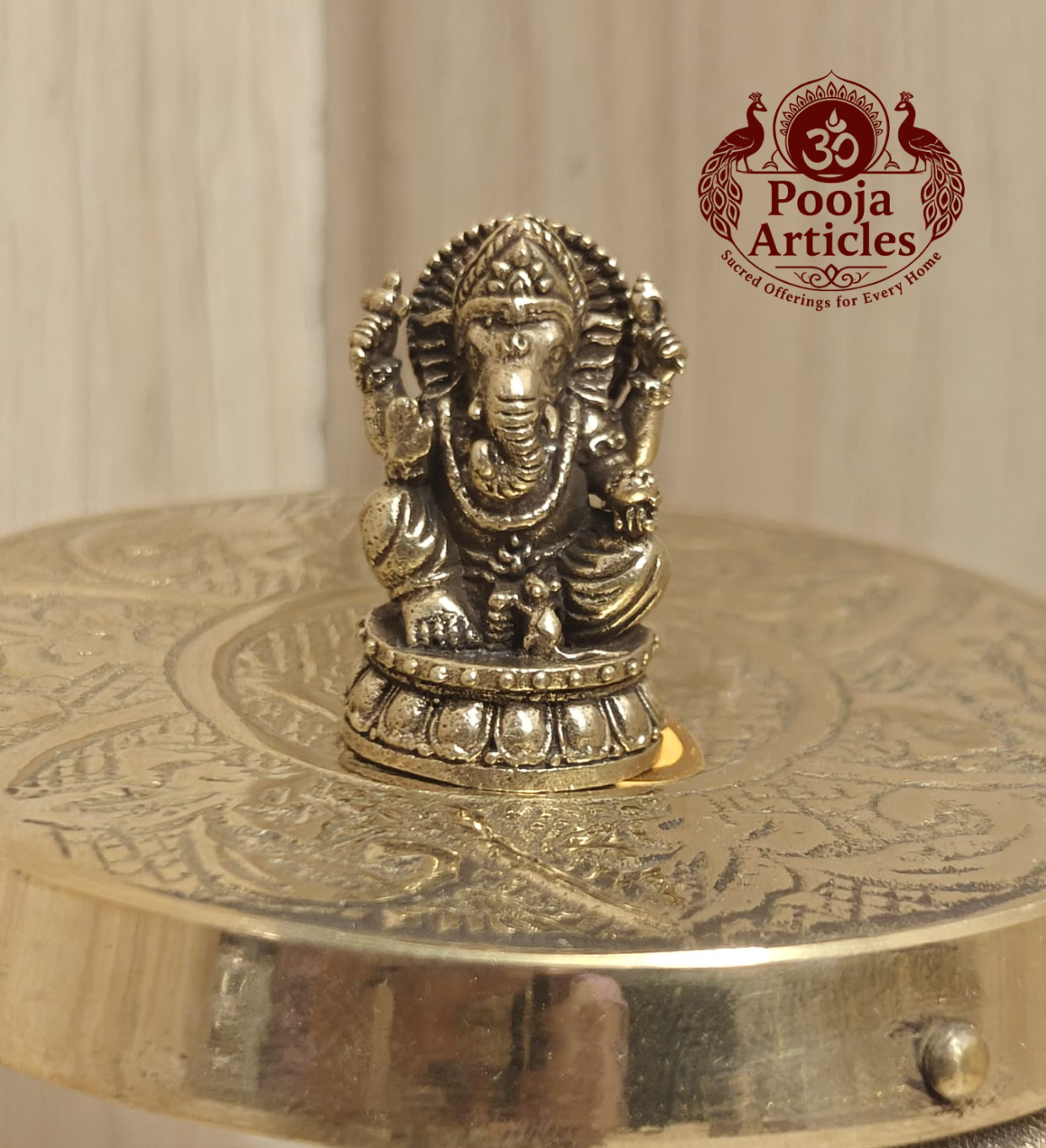 Miniature Brass Ganesha Statue 1.1 Inch Miniature Brass Ganesha Statue 1.1 Inch