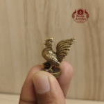 Miniature Brass Lucky Rooster Statue 1.2 Inch