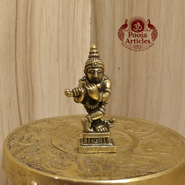 Miniature Brass Krishna Murti 1.6 Inch