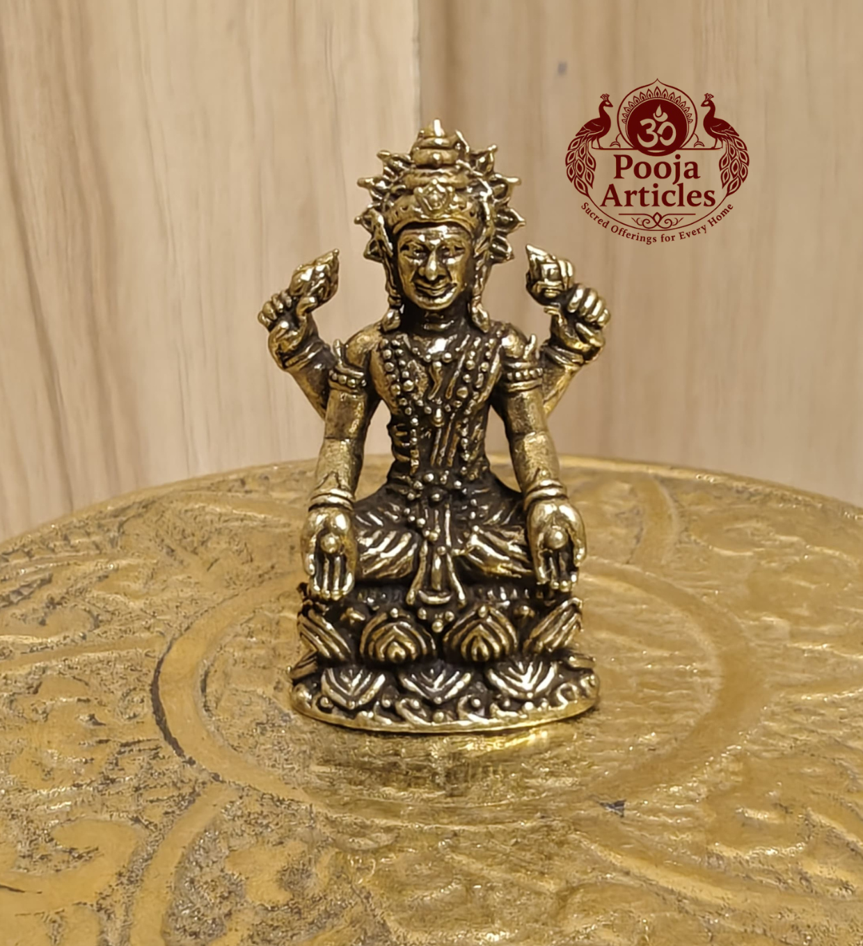 Miniature Brass Lakshmi Idol 1.4 Inch Miniature Brass Lakshmi Idol 1.4 Inch