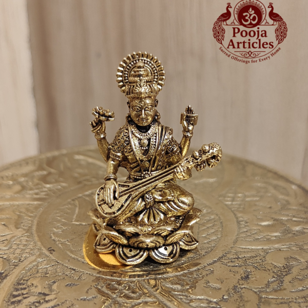 Panchaloha Saraswati Idol 1.2 Inch