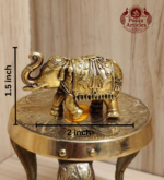 Premium Brass Elephant Statue 1.5 Inch - Image 2