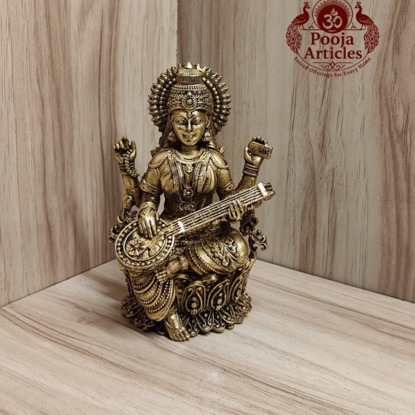 Premium Brass Saraswati Idol 5 Inch