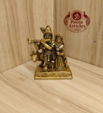 Brass Radha Krishna with Cow Idol 3.2 Inch