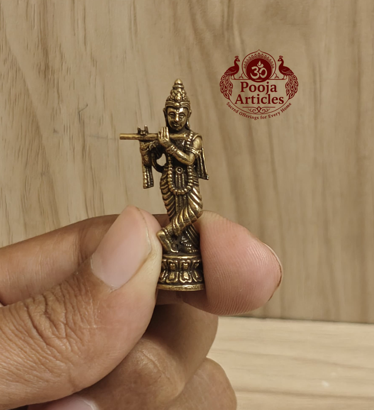 Miniature Brass Krishna Idol 1.5 Inch Miniature Brass Krishna Idol 1.5 Inch