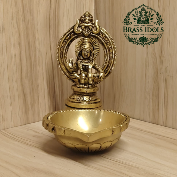 Brass Ayyappan Statue Diya 5 Inch