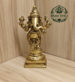 Brass Standing Ganesha Statue 4.7 Inch