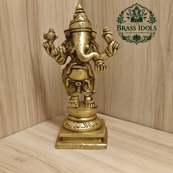 Brass Standing Ganesha Statue 4.7 Inch