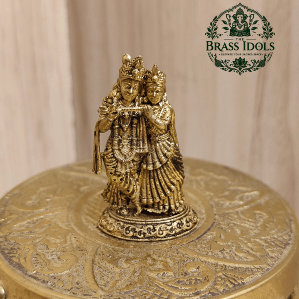 Premium Brass Radha Krishna Statue 1.7 Inch