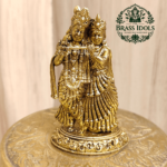 Premium Brass Radha Krishna Statue 2.5 Inch