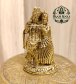 Premium Brass Radha Krishna Statue 2.5 Inch
