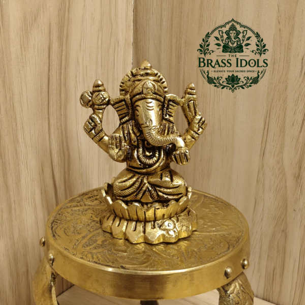 Brass Ganesha Statue 2.8 Inch