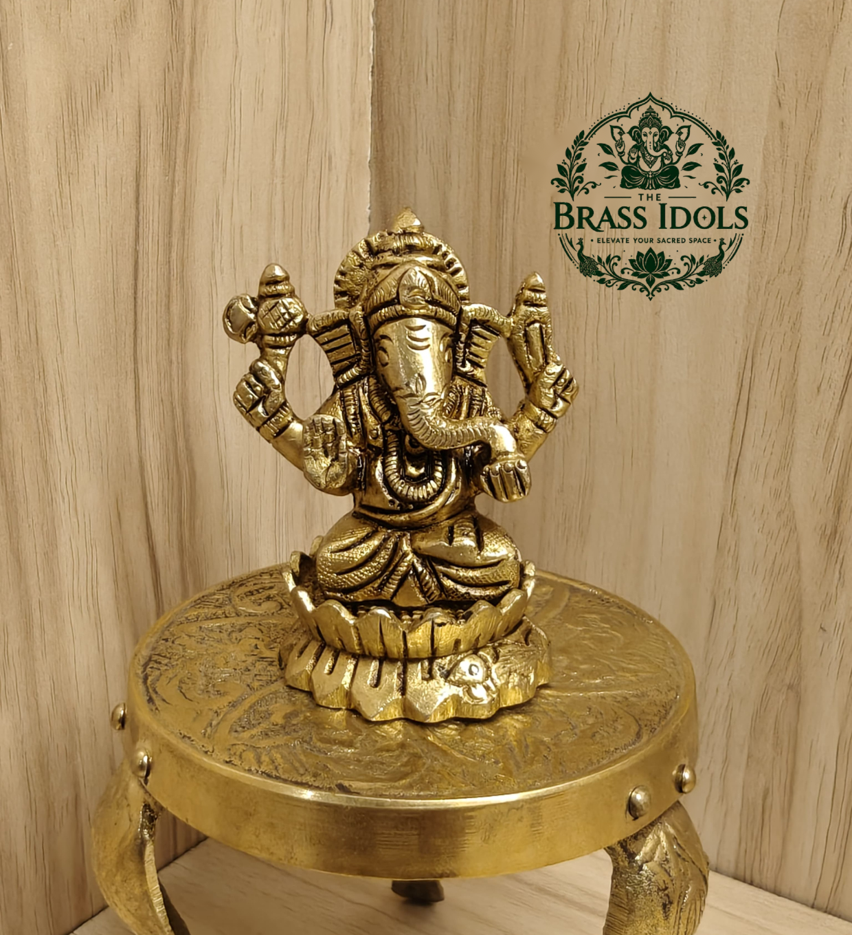 image_1 Brass Ganesha Statue 2.8 Inch