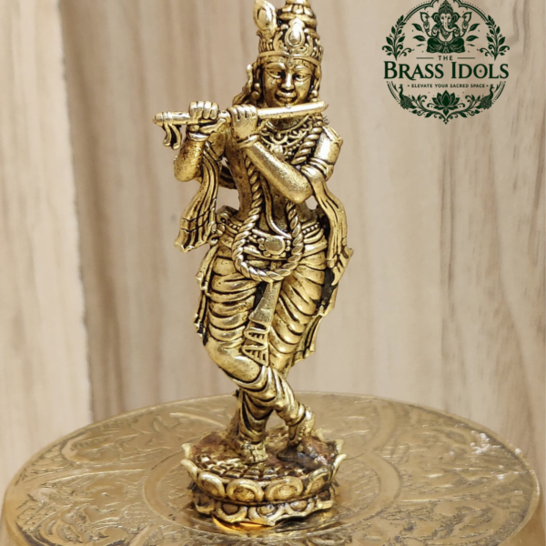 Premium Brass Krishna Idol 3 Inch