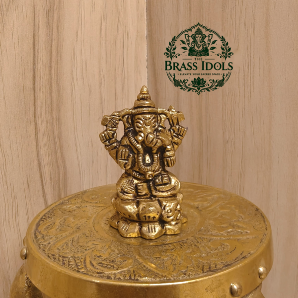 Brass Ganesha Statue 1.7 Inch