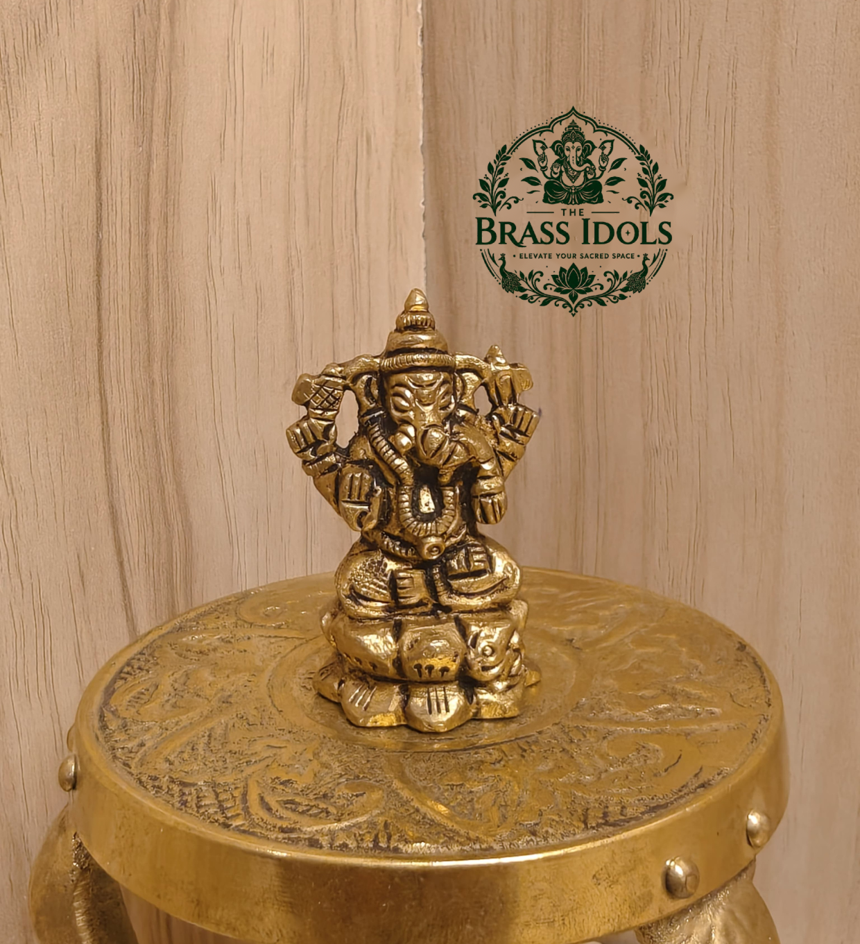 Brass Ganesha Statue 1.7 Inch Brass Ganesha Statue 1.7 Inch