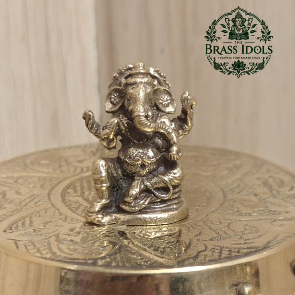 Miniature Brass Lord Ganesha Idol 1.1 Inch