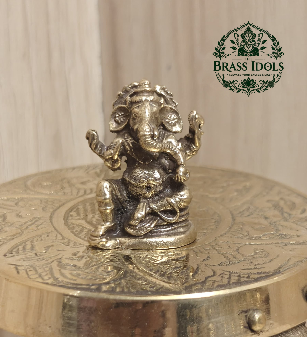 Miniature Brass Lord Ganesha Idol 1.1 Inch Miniature Brass Lord Ganesha Idol 1.1 Inch