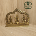 Brass Ayyanar with Poorna & Pushkala Statue 7.6 Inch