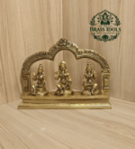 Brass Ayyanar with Poorna & Pushkala Statue 7.6 Inch