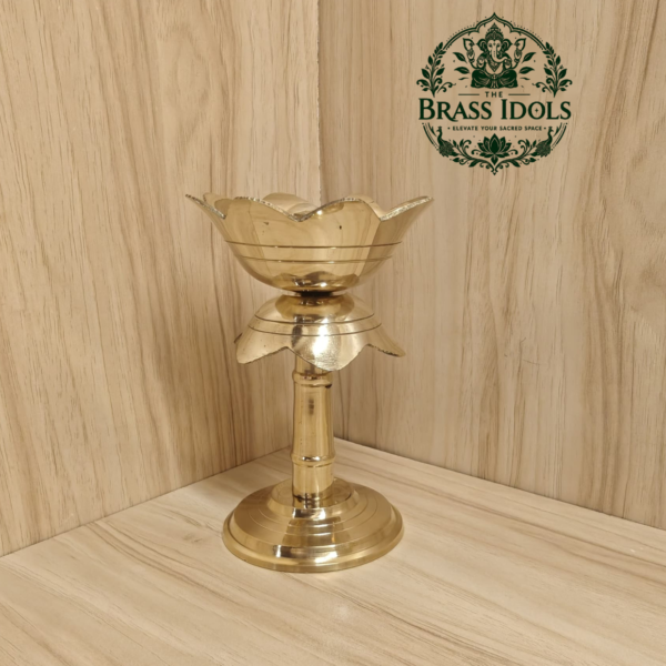 Brass Lotus Diya Stand 5 Inch