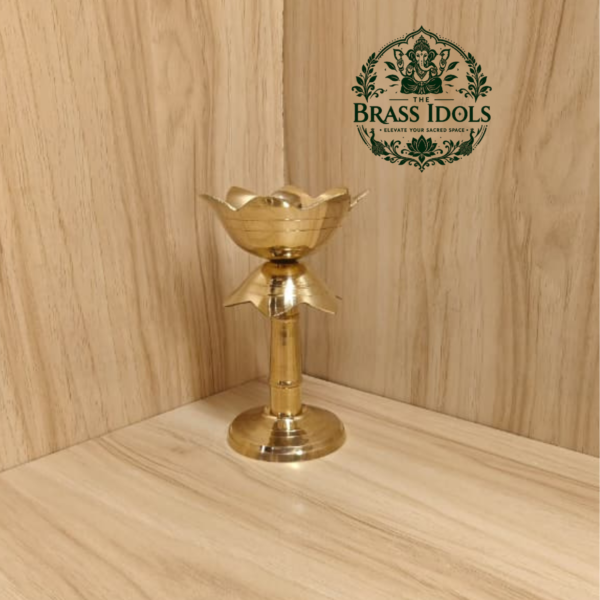 Brass Lotus Diya Stand 4.7 Inch