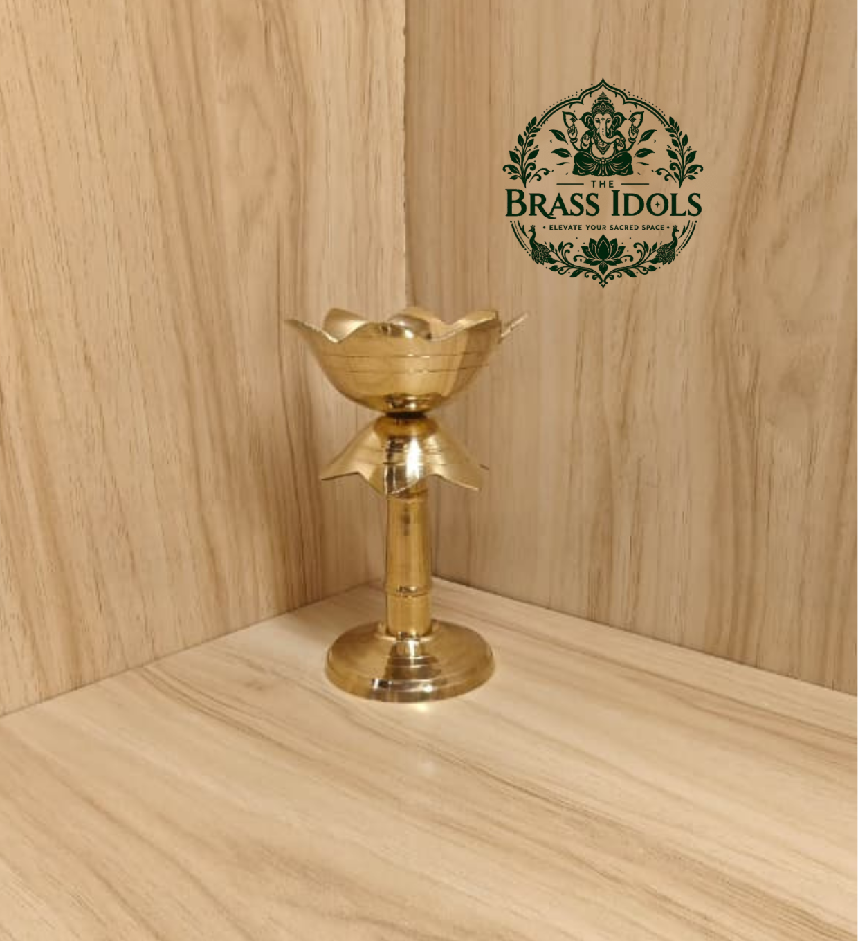Brass Lotus Diya Stand 4.7 Inch Brass Lotus Diya Stand 4.7 Inch
