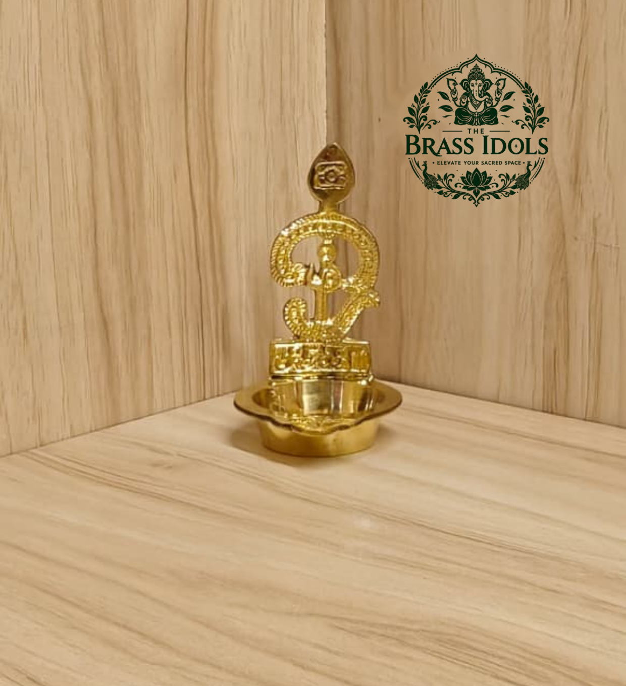 Brass Om Muruga Vilakku 4 Inch Brass Om Muruga Vilakku 4 Inch