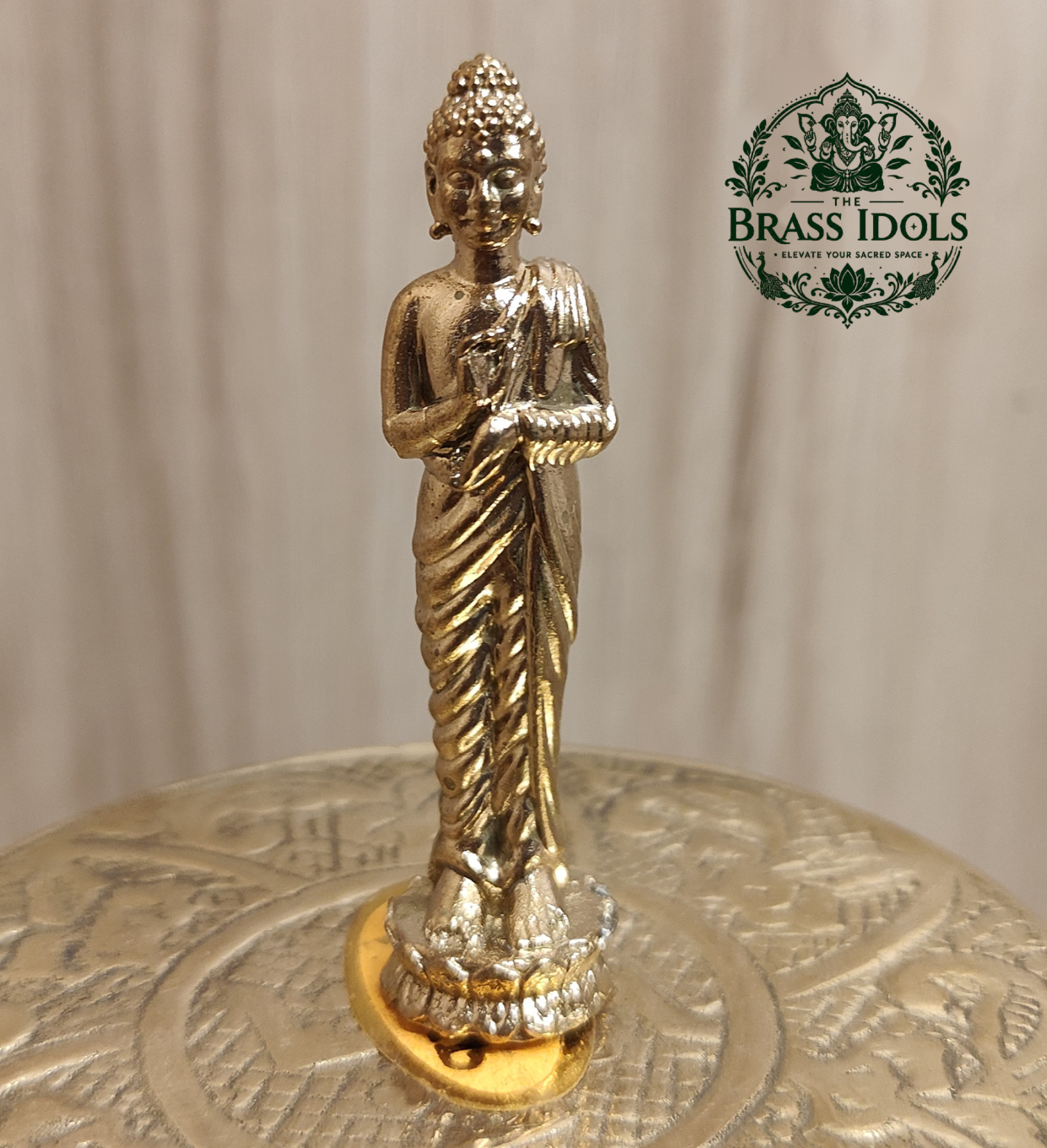 Panchaloha Standing Buddha Idol 2.2 Inch Panchaloha Standing Buddha Idol 2.2 Inch