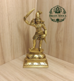 Brass Madurai Veeran Statue 10 Inch