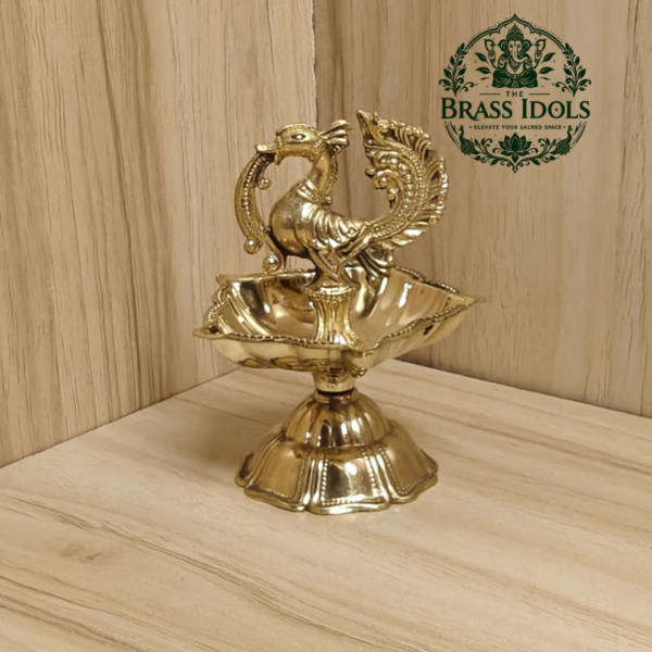 Brass Peacock Diya Size 0 – 3.1 Inch