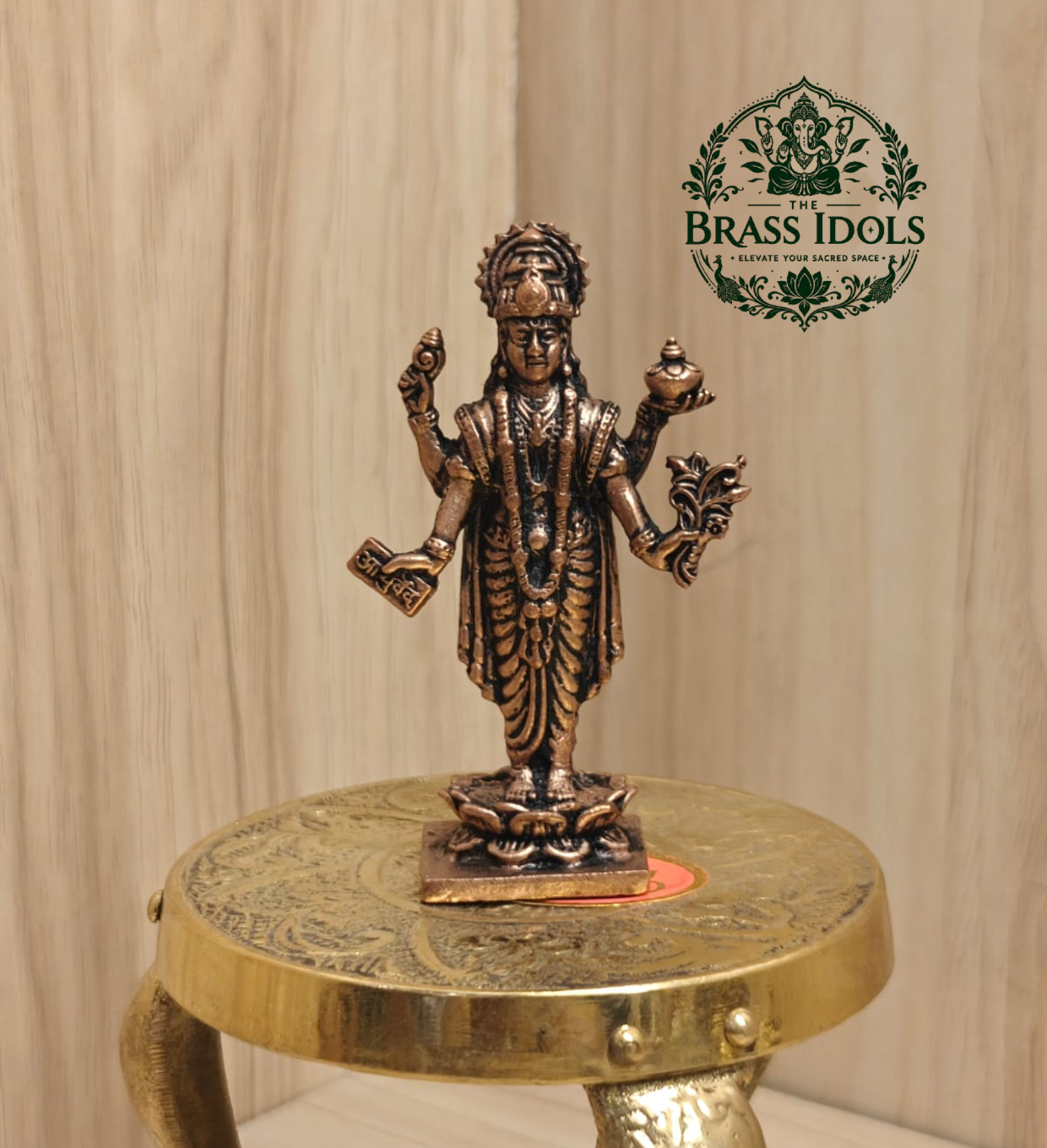 Copper Dhanvantari Idol 3 Inch Copper Dhanvantari Idol 3 Inch