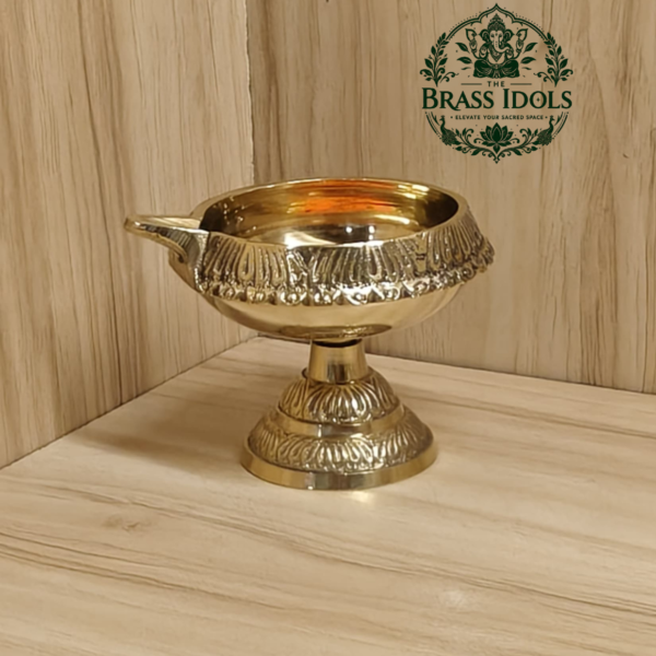 Brass Kuber Deepak Diya on Stand 3 Inch
