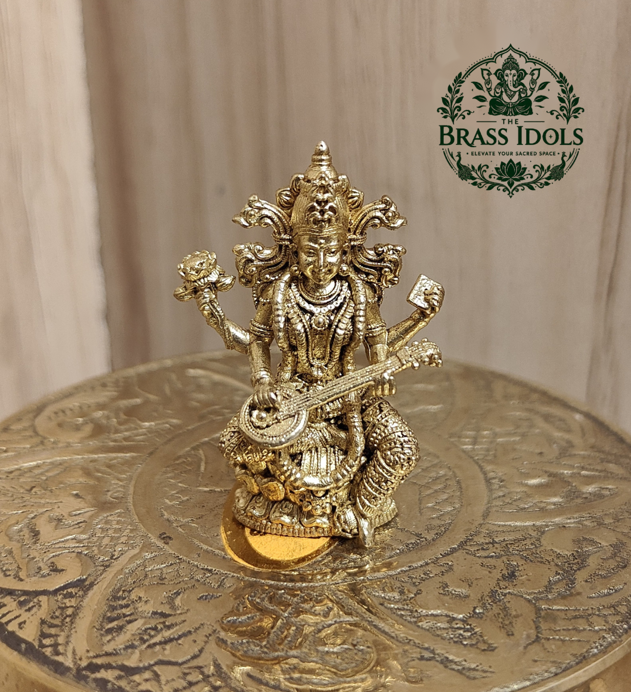 Panchaloha Saraswati Idol 1.5 Inch Panchaloha Saraswati Idol 1.5 Inch