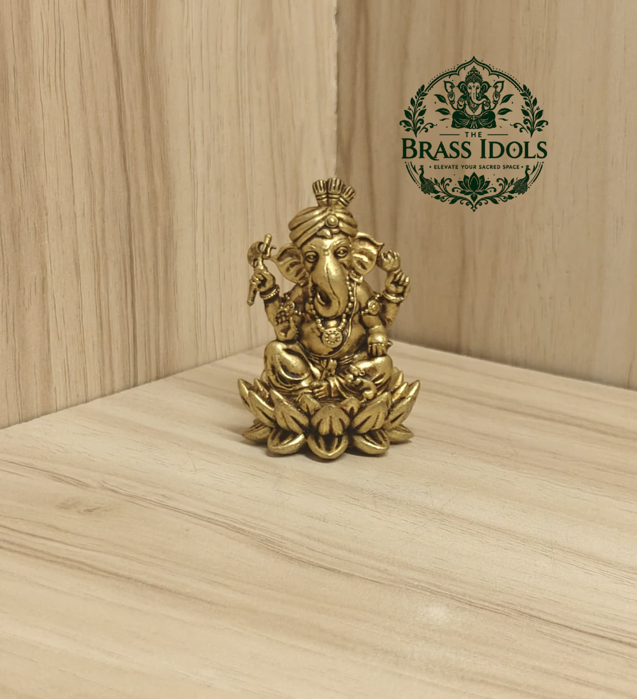 Premium Brass Turban Ganesha Statue 1.9 Inch Premium Brass Turban Ganesha Statue 1.9 Inch