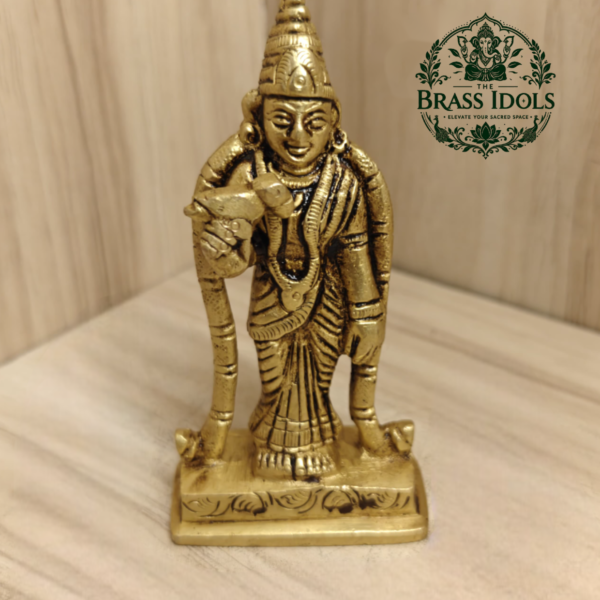 Brass Meenakshi Amman Statue 3.7 Inch