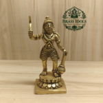 Brass Karuppasamy Statue 5.5 Inch