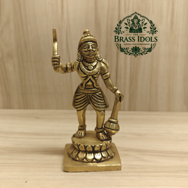 Brass Karuppasamy Statue 5.5 Inch
