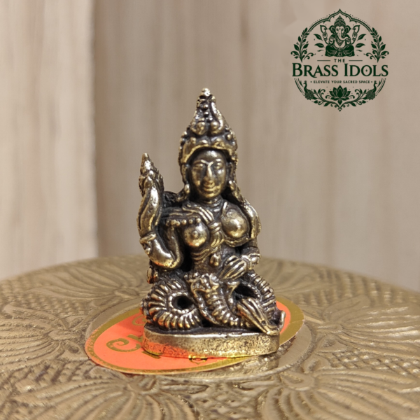 Miniature Brass Naga Phanyanak Nakee Statue 1.2 Inch