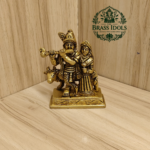 Brass Radha Krishna with Cow Idol 3.2 Inch