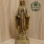 Brass Mother Mary Statue 6.2 Inch