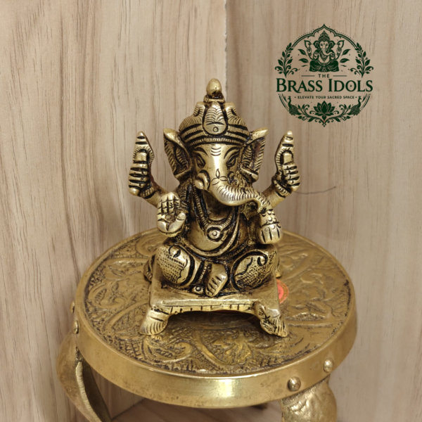 Brass Ganesh Statue 2.2 Inch