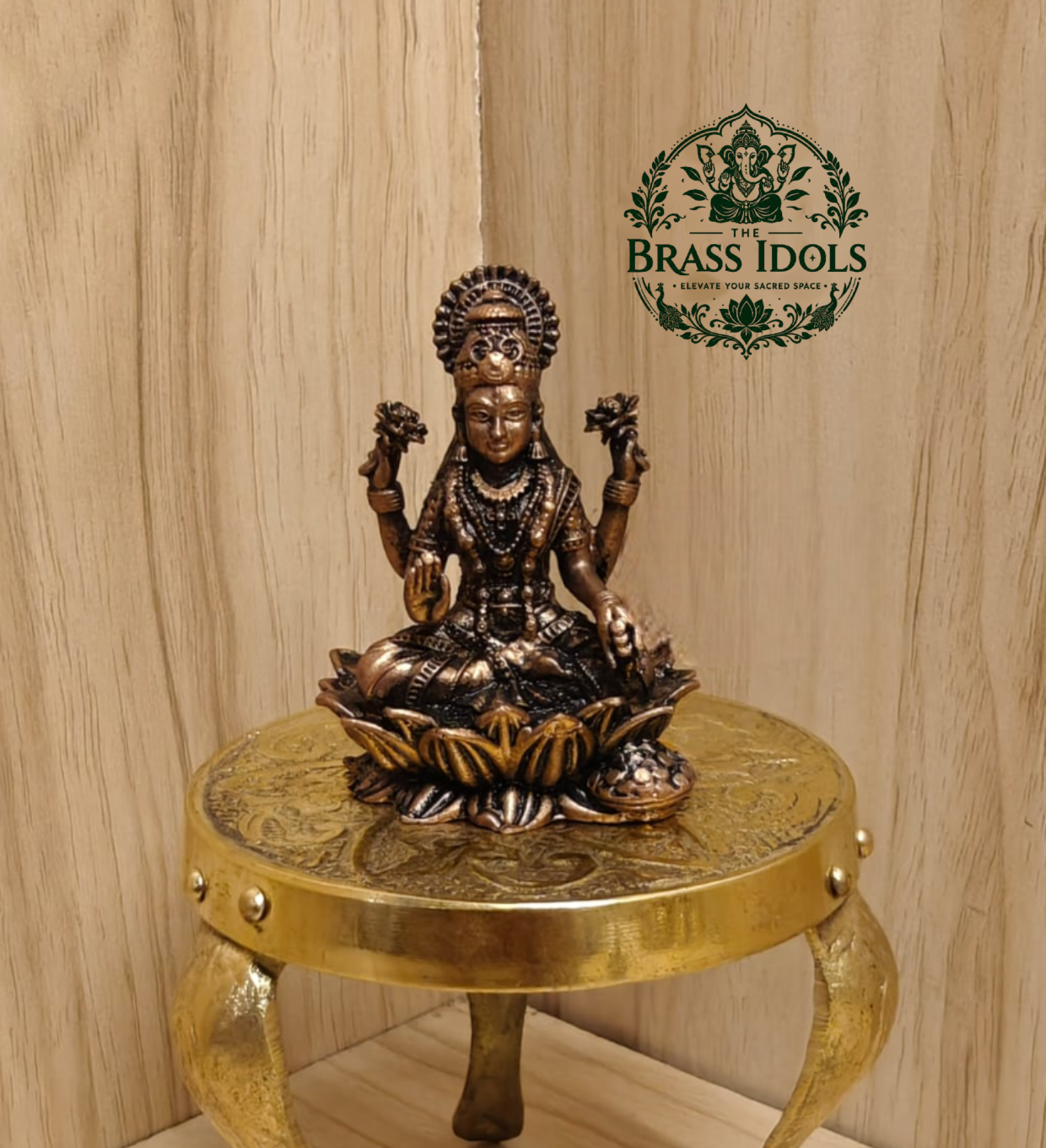 Copper Lakshmi Idol 2.4 Inch Copper Lakshmi Idol 2.4 Inch
