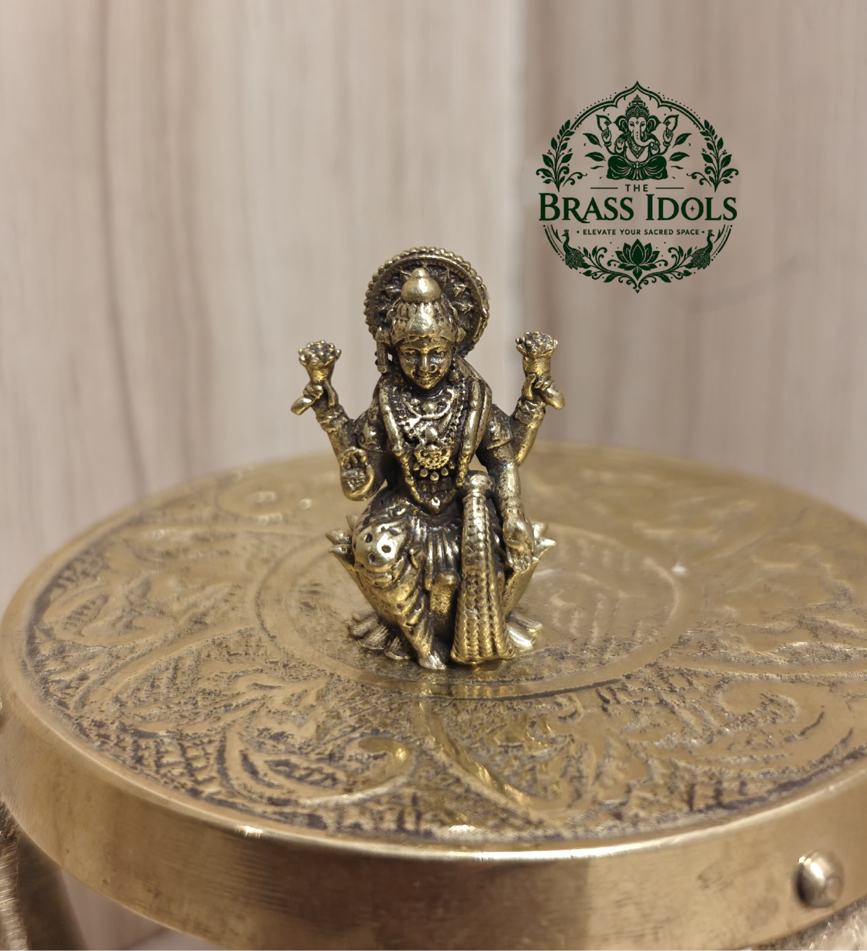 Miniature Brass Lakshmi Statue 1 Inch Miniature Brass Lakshmi Statue 1 Inch