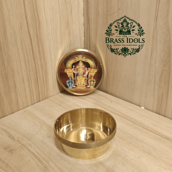 Brass Tiruchendur Murugan Kumkum Chimil 2 Inch
